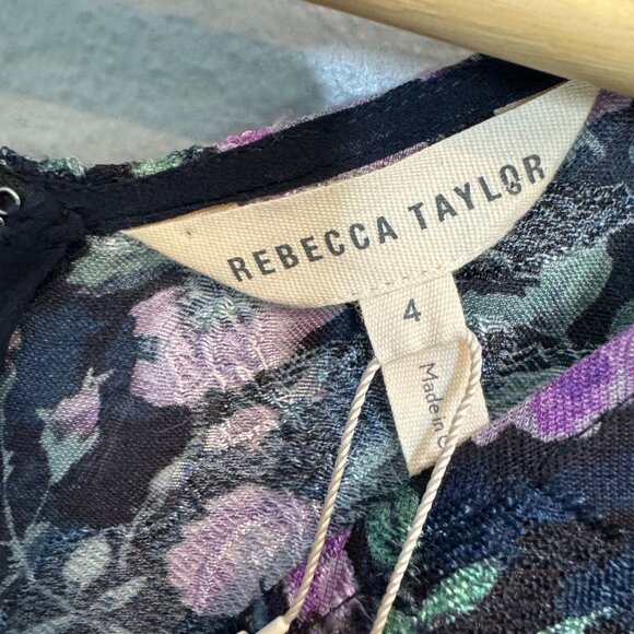 REBECCA TAYLOR ruby floral organza dress size 4 - Picture 2 of 9